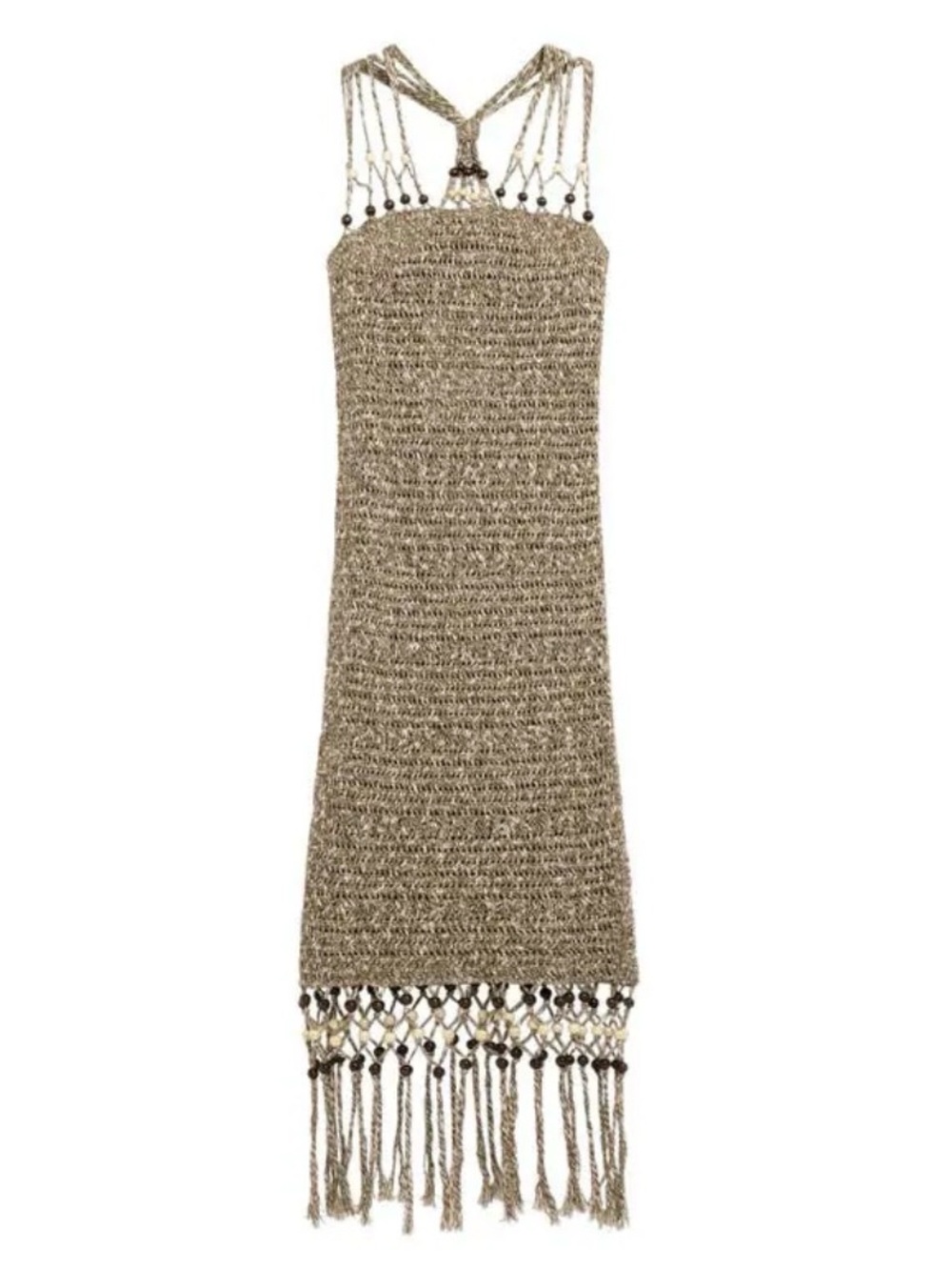 Desigual Macramé Strap Fringe Sweater Dress Medium
